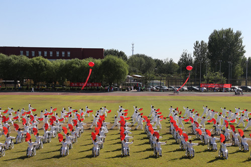 图为开幕式太极扇表演