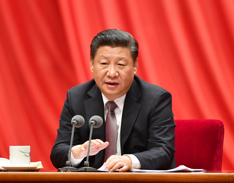 1月6日，中共中央总书记、国家主席、中央军委主席习近平在中国共产党第十八届中央纪律检查委员会第七次全体会议上发表重要讲话。新华社记者 李涛 摄